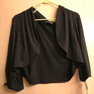 Black sparkly shrug NWT